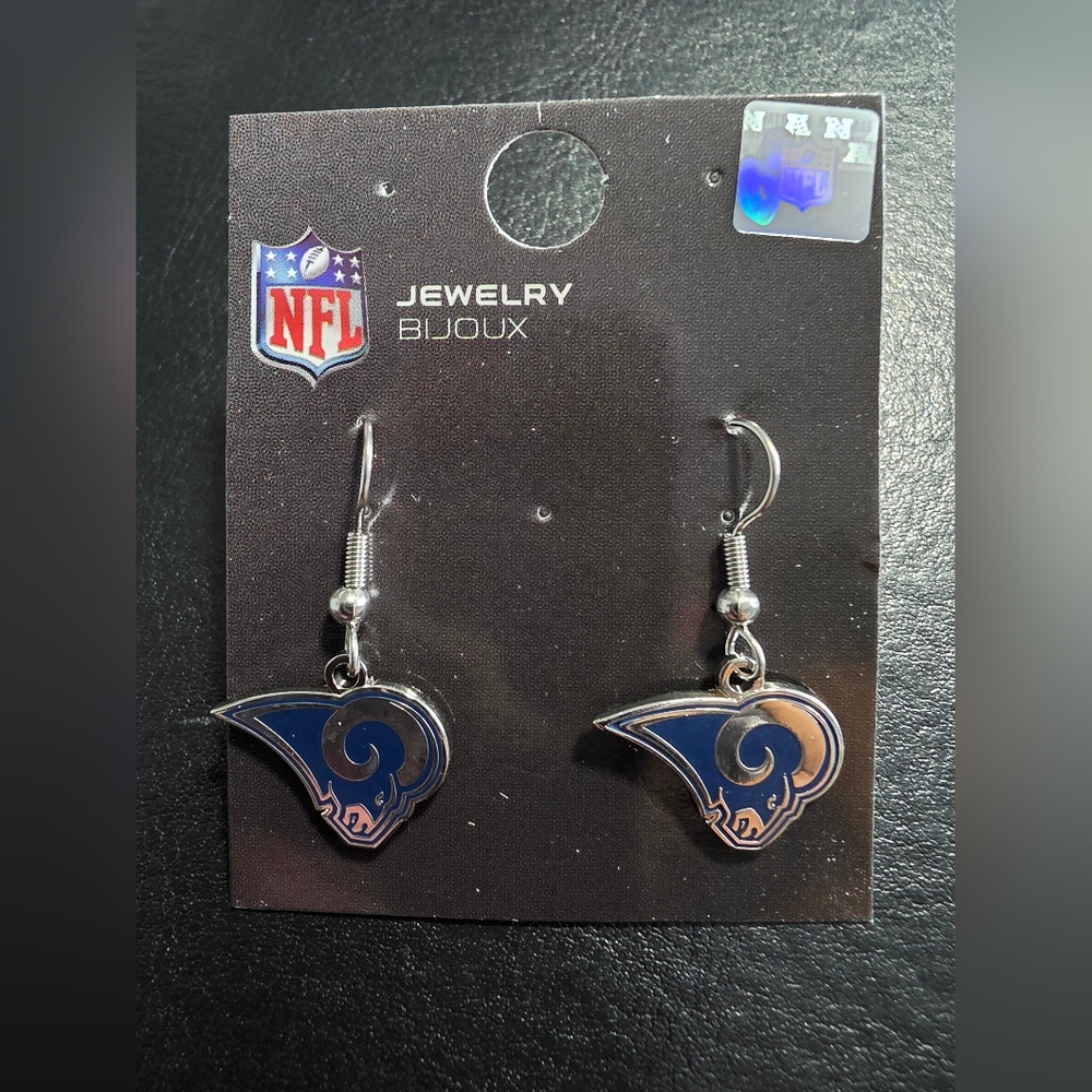 LA RAM Blue and Silver Earrings